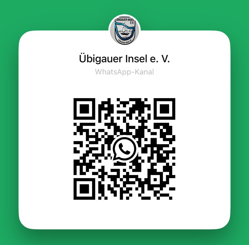 QR-Code für den WhatsApp-Kanal der Übigauer Insel e. V.